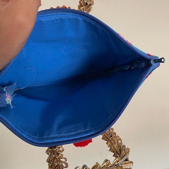 🔵NWT Pichwai print Indian colorful gift bag/ wallet/ bag/purse/potli - Picture 10 of 14